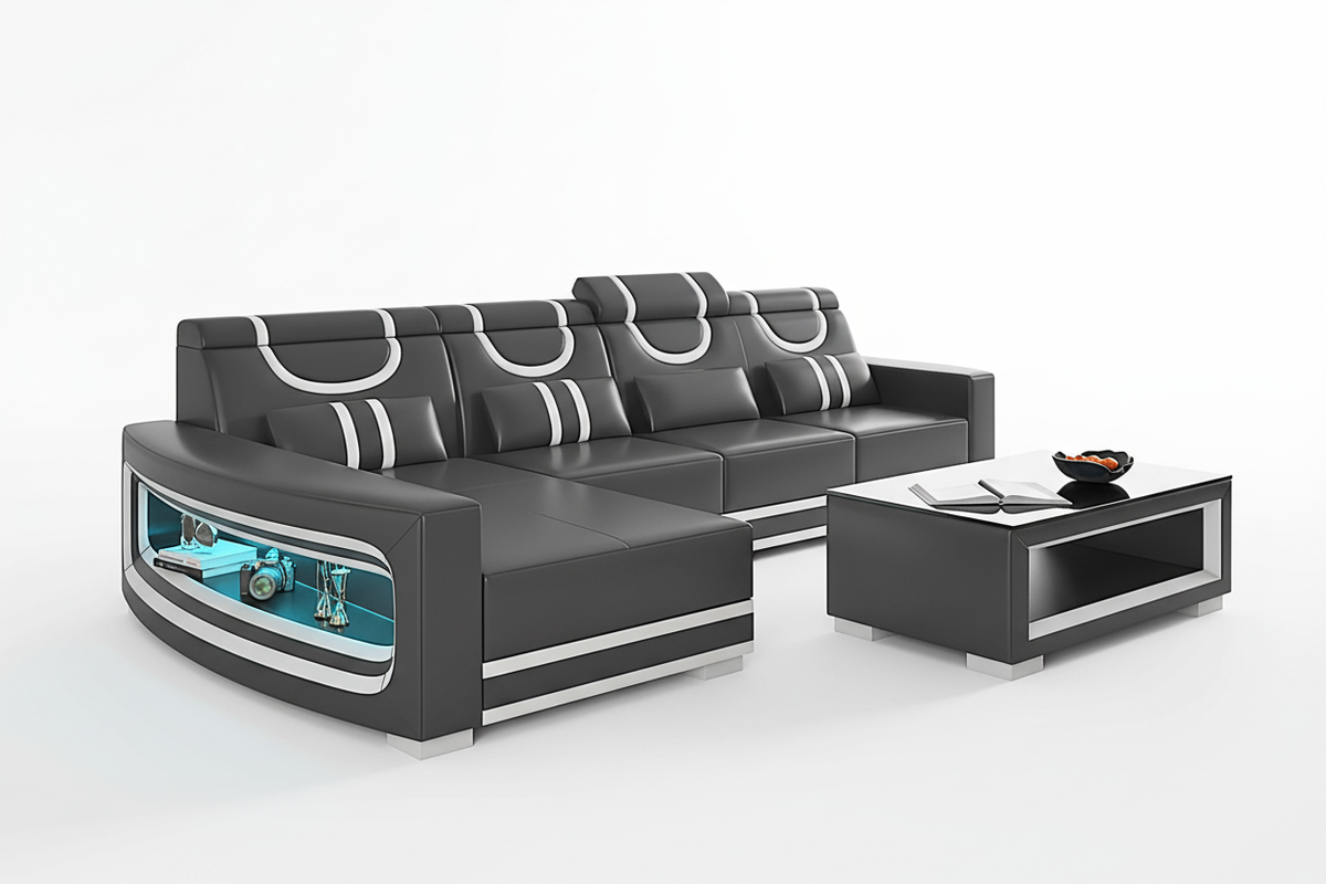 Luca Modern L Shape Sectional with LED Light