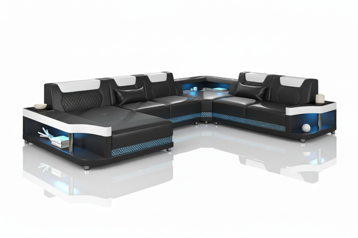 NEXA U-Shape Sectional - LED Gaming Sofa | Jubilee Furniture