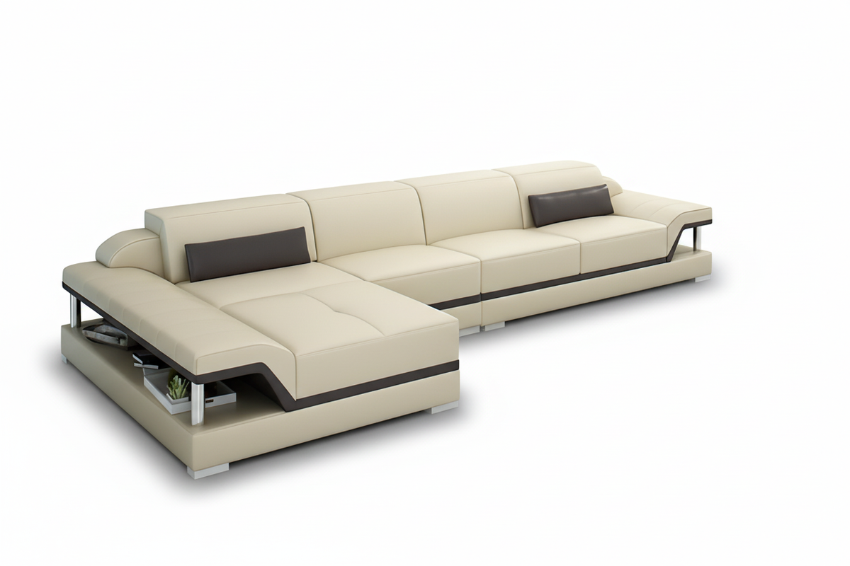 Taliya Small Modern Leather Sectional