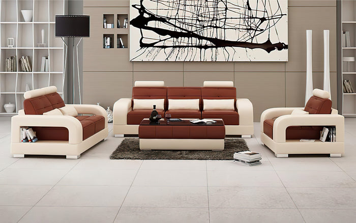 Ulubray Modern Leather Sofa Set