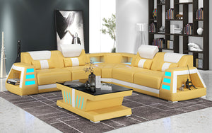 Ozzy Modern Corner Leather Sectional
