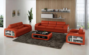 Poris Modern Leather Sofa Set