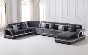 Grando Modern Sectional with Speaker & Wireless Charger & LED Lights