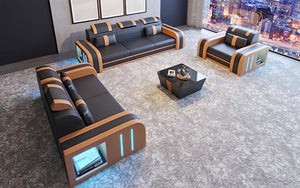 Ralutic Leather Sofa Set with LED Light