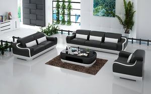 Amir Modern Leather Sofa Set