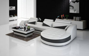 Skye Leather Sectional with Shape Chaise
