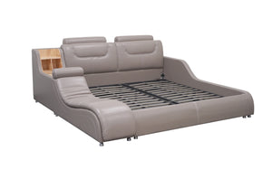 Giamo Leather Bed with Chaise and Storage