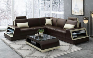 luxury sectional sofa with futuristic furniture style, modern leather sectional, customized futurist furniture  in Genuine Top Grain Italian Leather