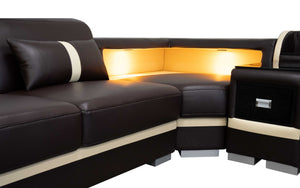 Bewley Modern Leather Sectional With Storage