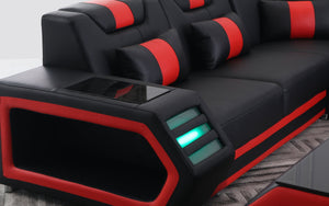 Eileend Leather Sectional Sofa with LED Lights | Futuristic Furniture