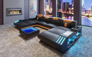 Sahara XL Leather Sectional with Side Storage