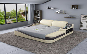 Rebino Leather Bed With Storage