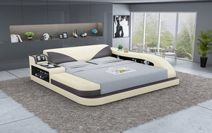 Plaff Leather Bed With Storage
