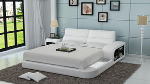 White Leather Bed
