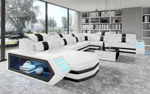 Eileend Leather Sectional Sofa with LED Lights | Futuristic Furniture
