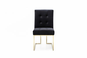 Lybo Modern Black & Gold Dining Chair (Set of 2)