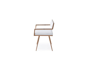White Dining Chair With Stainless Steel Frame