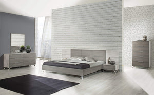 Brubon  Modern Faux Concrete & Grey Bedroom Set