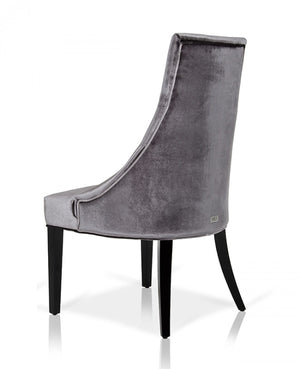 Bocon Grey Velour Dining Chair (Set of 2)