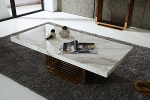 Sia Modern Marble & Rosegold Coffee Table