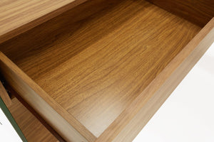 Lucop Modern Walnut & Glass Desk