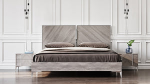 Louisa Italian Modern Grey Bedroom Set