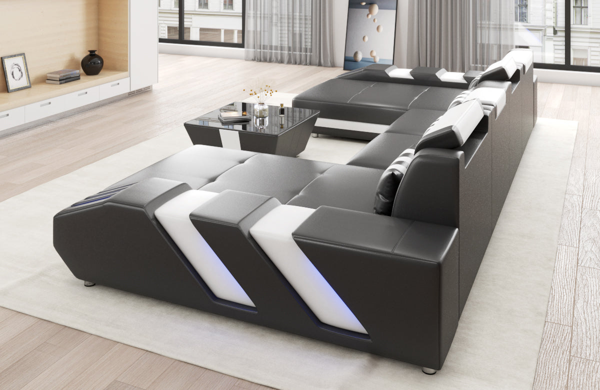 Cosmo Double Chaise U-Shape LED Sectional