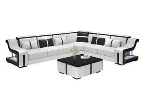 Lisa Leather Corner Sectional with LED Light