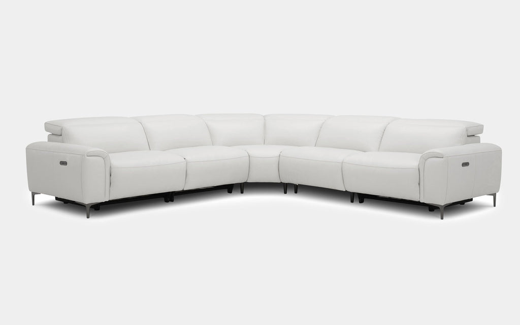 Silverstone Contemporary Top Grain Leather Recliner Sectional