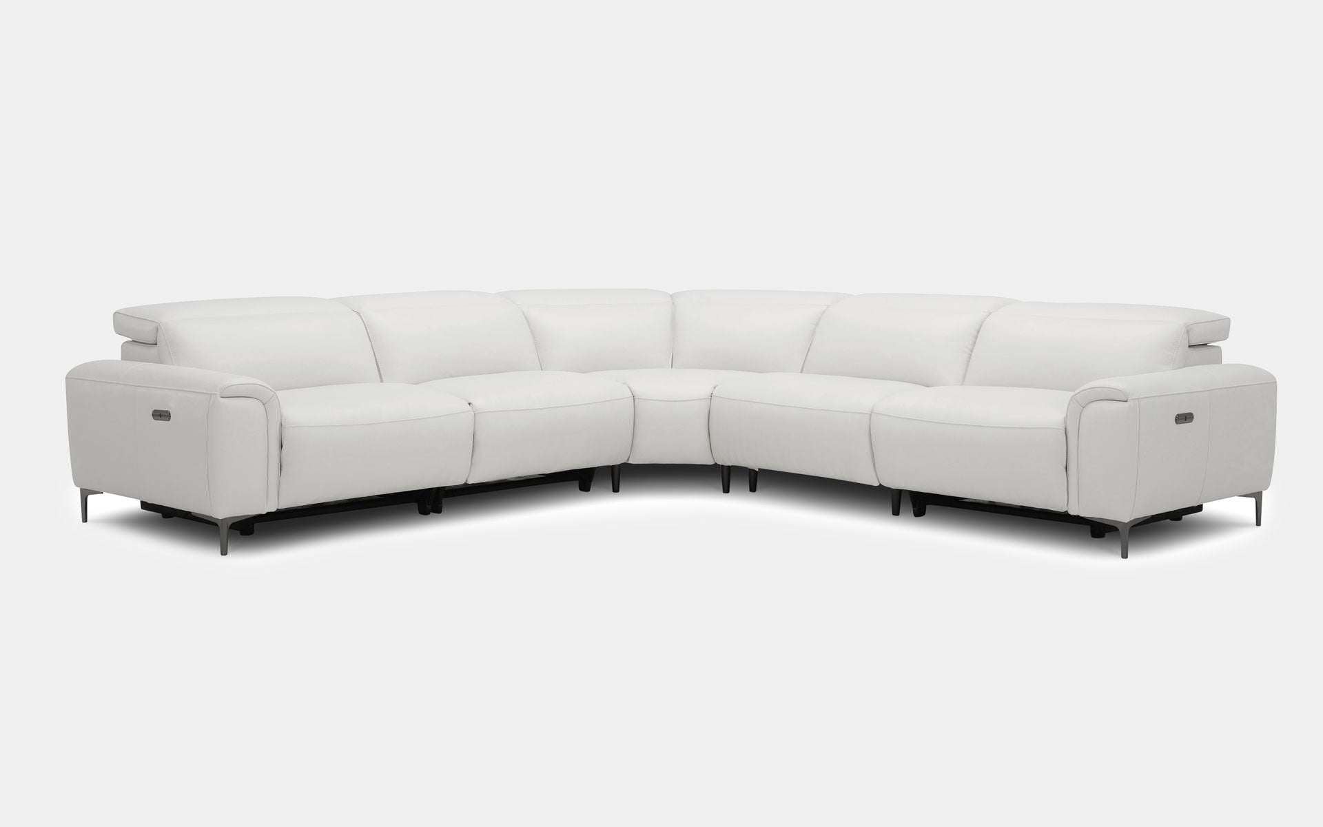 Silverstone Contemporary Top Grain Leather Recliner Sectional