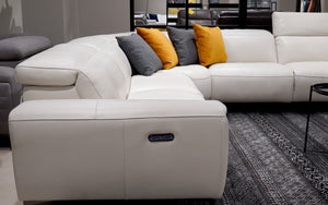 Silverstone Contemporary Top Grain Leather Recliner Sectional