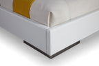 Ella Modern White Vegan Leather + Stainless Steel Bedroom Set