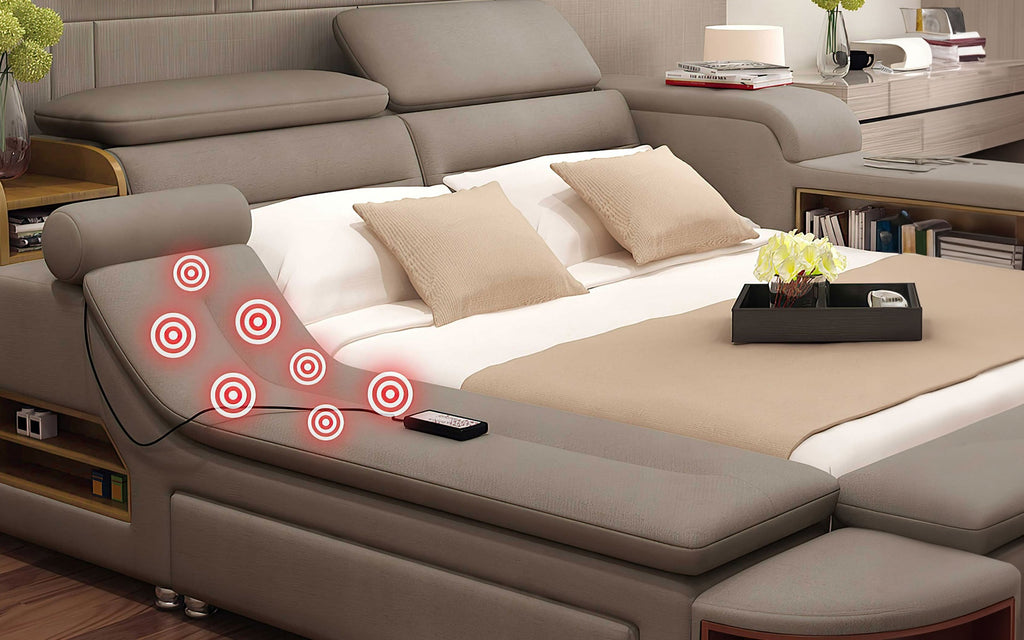 Claudia Modern Multifunctional Smart Bed With Bookshelves