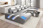 Cosmo Double Chaise U-Shape LED Sectional - Ultimate Lounge Sofa