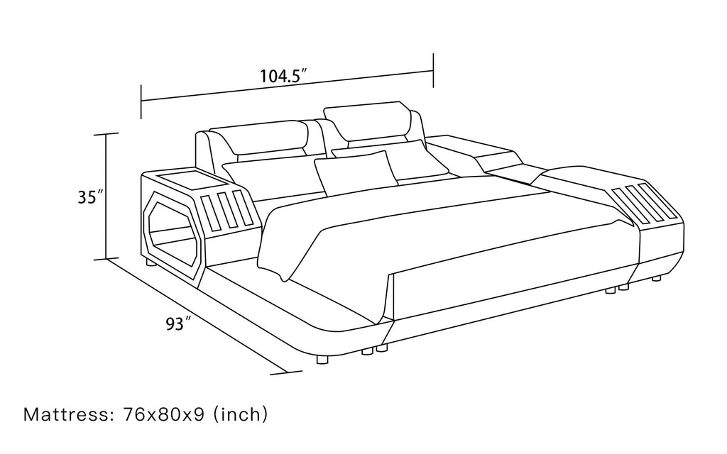 Ezra Modern Leather Bed