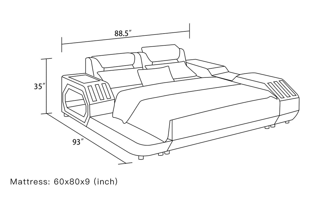 Ezra Modern Leather Bed