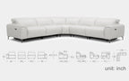 Silverstone Contemporary Top Grain Leather Recliner Sectional