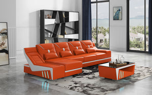 Odyssey Modern Small Leather Sectional