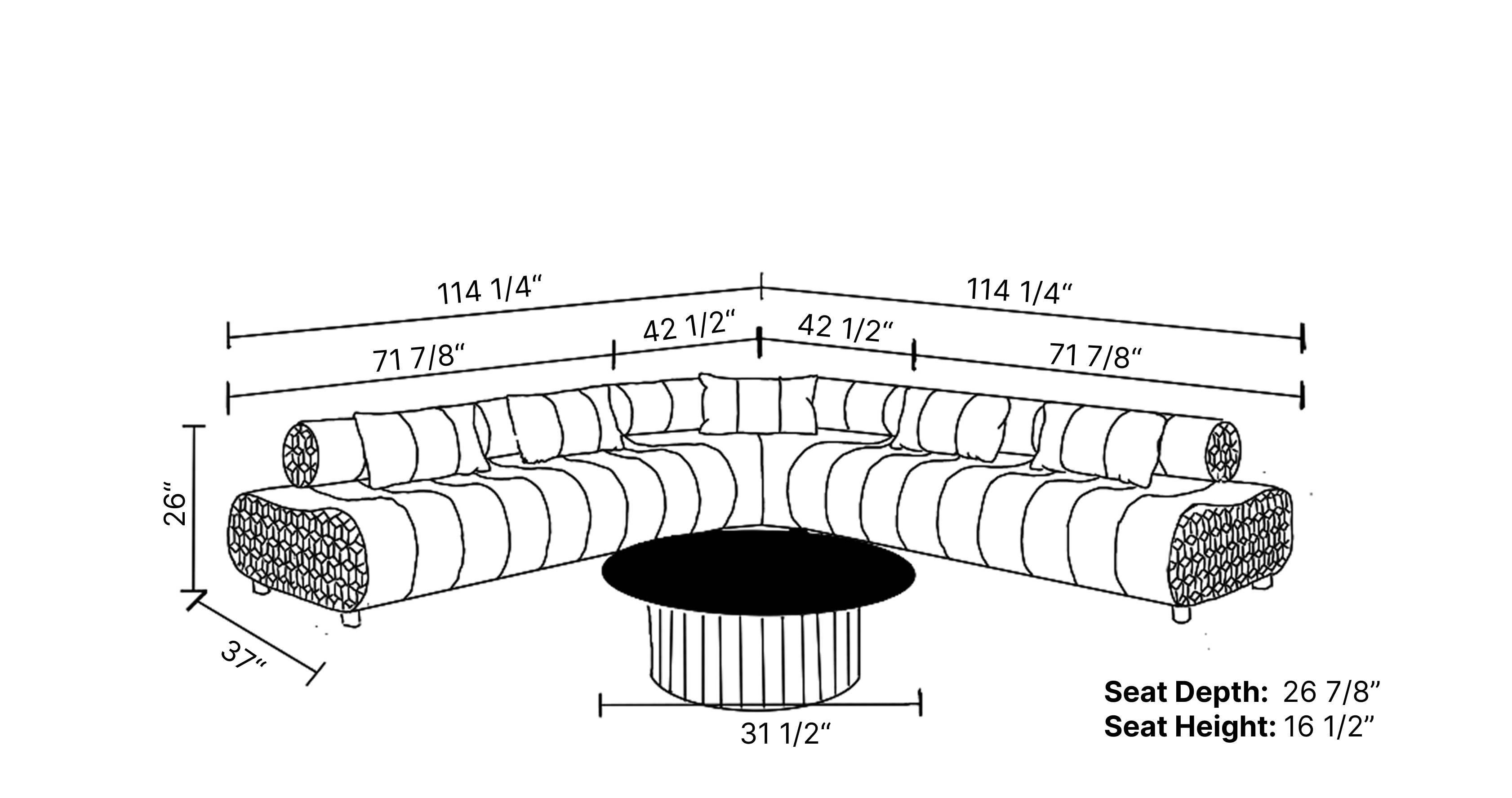 Puffer Modern Leather Sectional