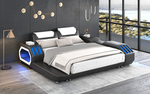 Ezra Modern Leather Bed