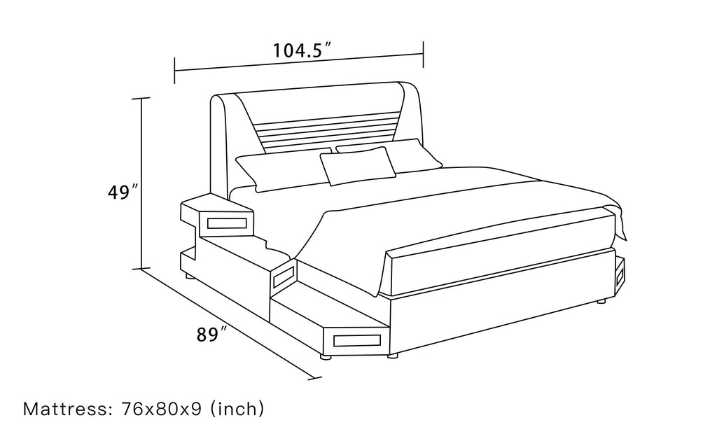 Rowan Modern Leather Bed