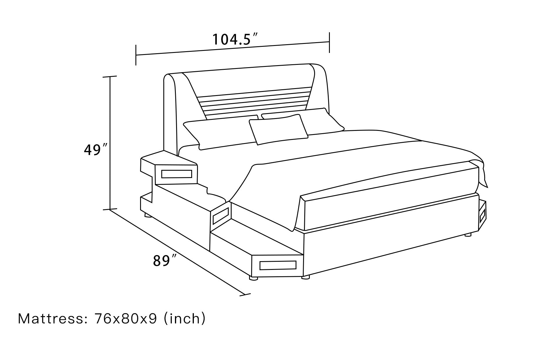 Rowan Modern Leather Bed