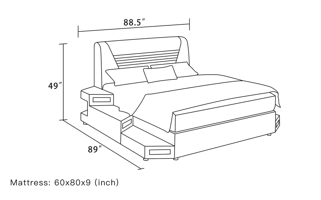 Rowan Modern Leather Bed