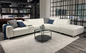 VOYAGE MODERN LEATHER SECTIONAL WITH OTTOMAN