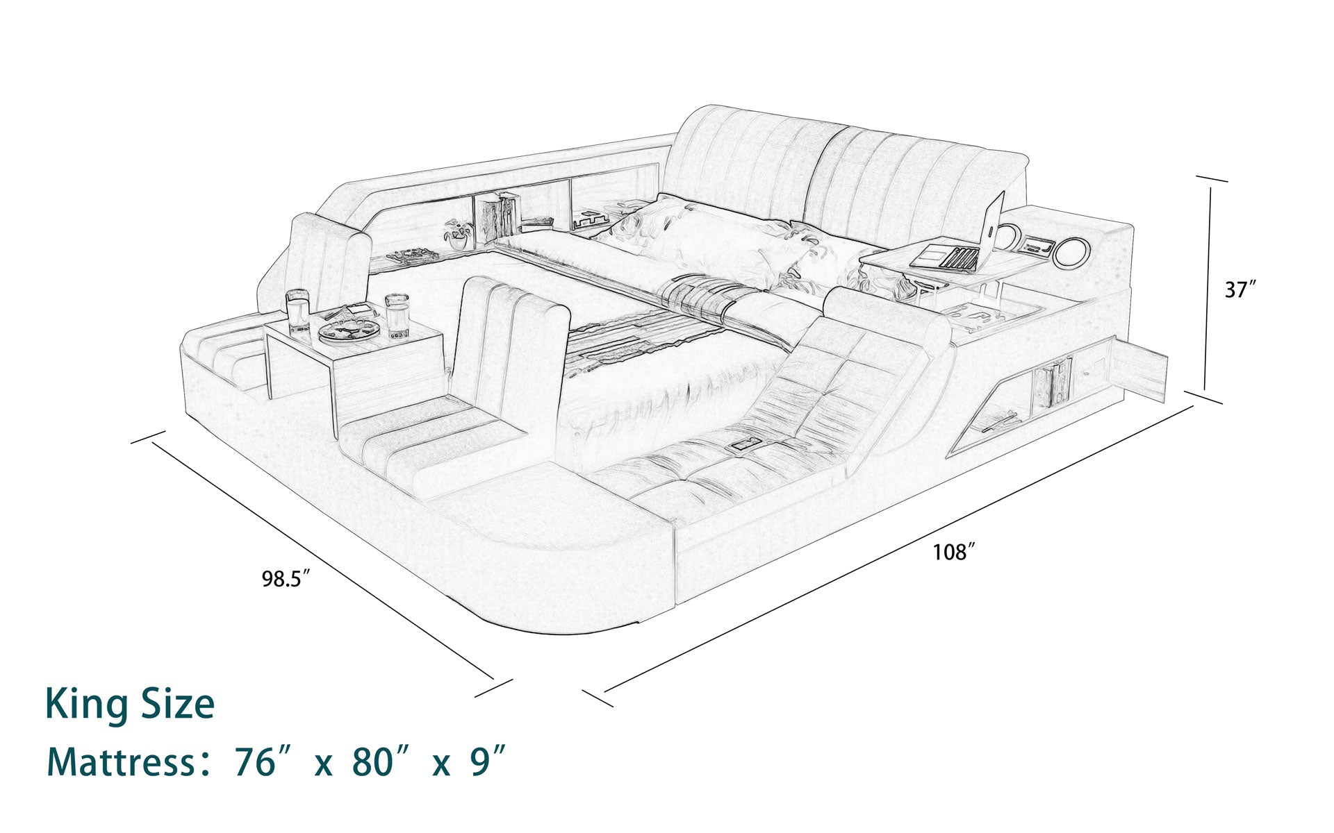 Secha Multifunctional Smart Bed | Ultimate Bed