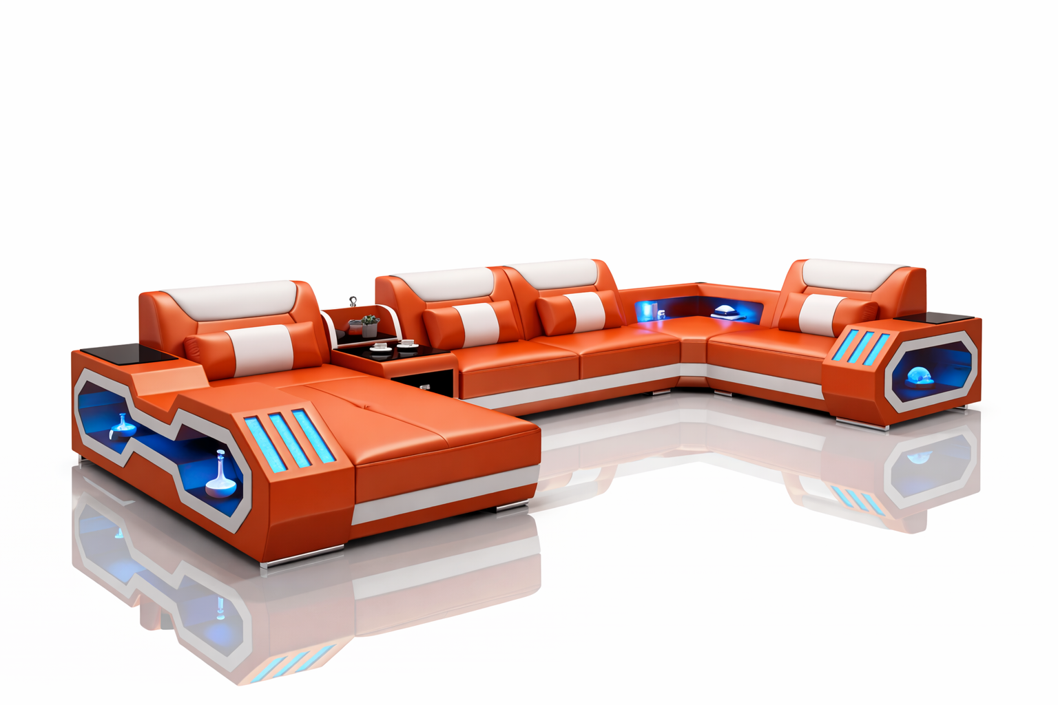Omont Smart Sectional Sofa - Built-in Bluetooth, LED & USB | USA
