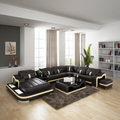 Sydney Large Italian Leather Sectional with Side Table