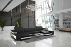 Ainslee Modern Leather Sectional Couch with LED Light