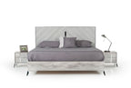 Ada Domus Alexa Italian Modern Grey Bed + 2 Nightstands Set