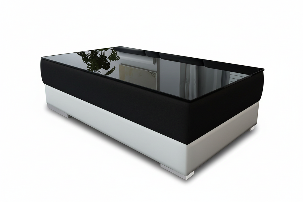 Aqui Coffee Table - Glossy Black Top Detail